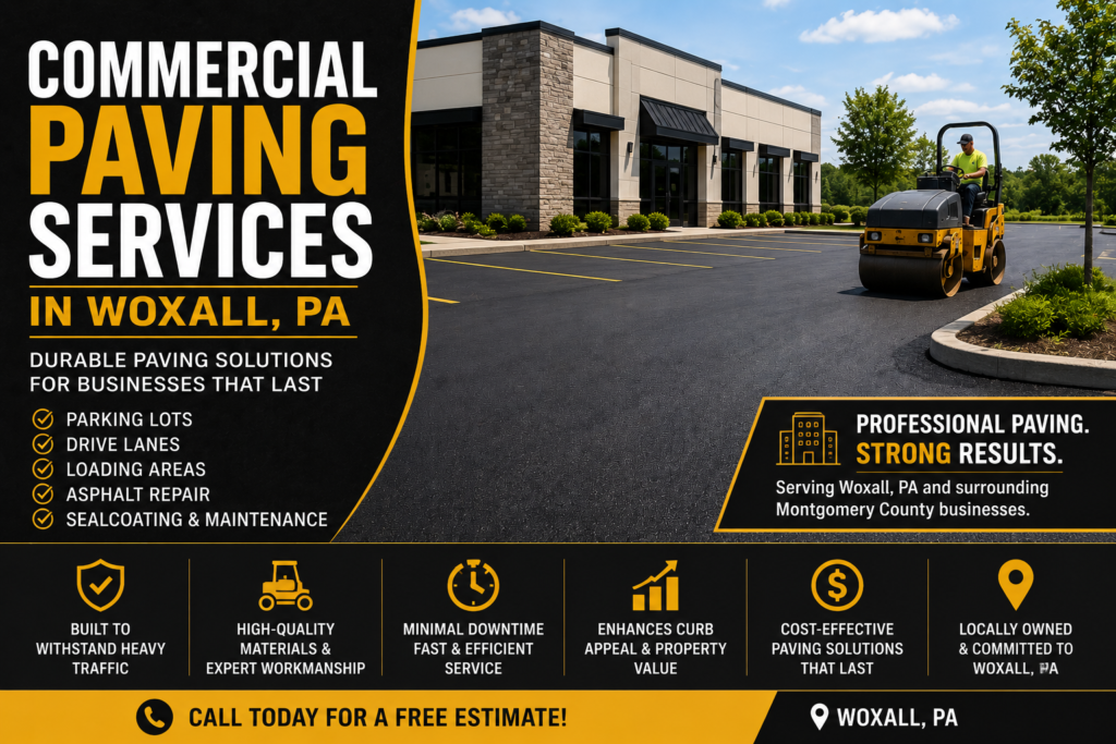 Commercial parking lot paving in Woxall Pennsylvania