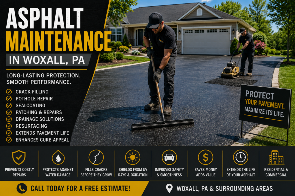 Professional asphalt driveway maintenance in Woxall Pennsylvania