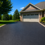 Freshly sealcoated asphalt driveway in Eagleville Pennsylvania