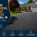Freshly paved residential asphalt driveway in Woxall Pennsylvania