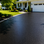 Freshly sealcoated asphalt driveway in Doylestown Pennsylvania