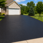 Freshly sealcoated asphalt driveway in Montgomeryville Pennsylvania