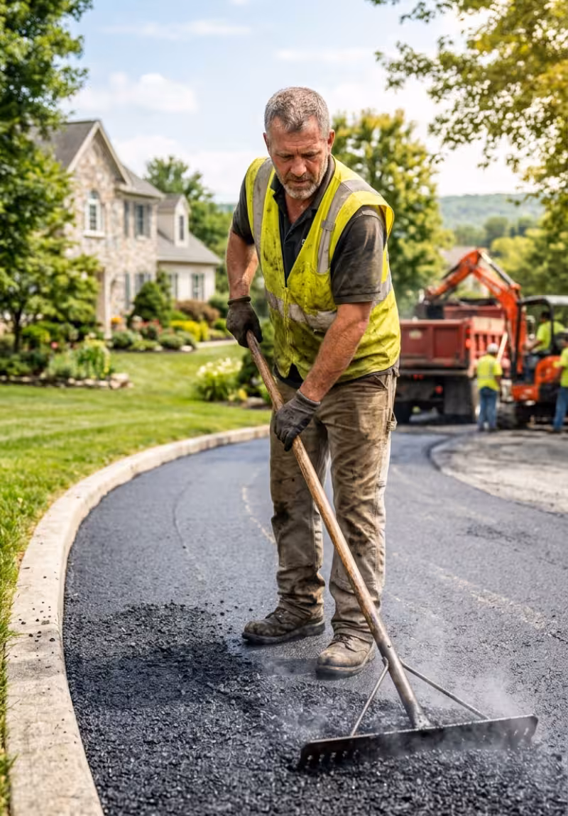 Professional asphalt and concrete driveway paving in Pennsylvania