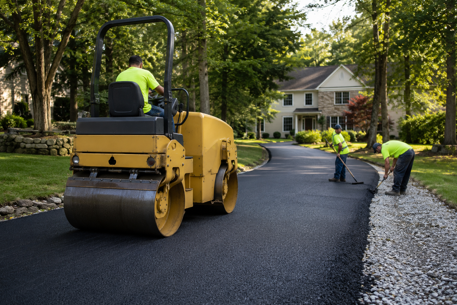 New asphalt driveway installation in Montgomeryville, PA