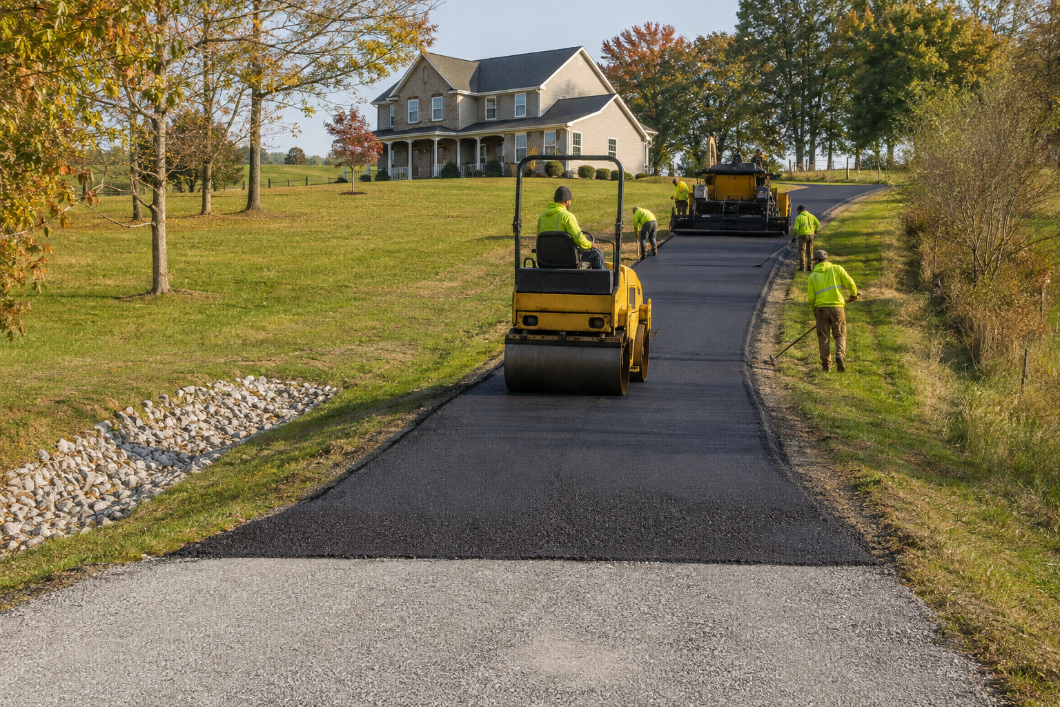 Residential asphalt driveway installation in Pennsburg, PA