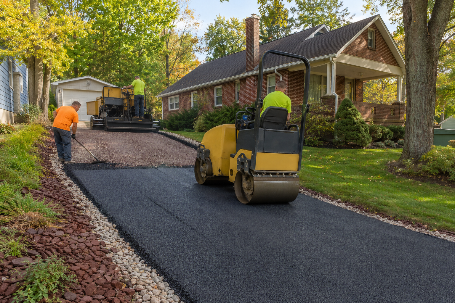 Residential asphalt driveway installation in Red Hill, PA