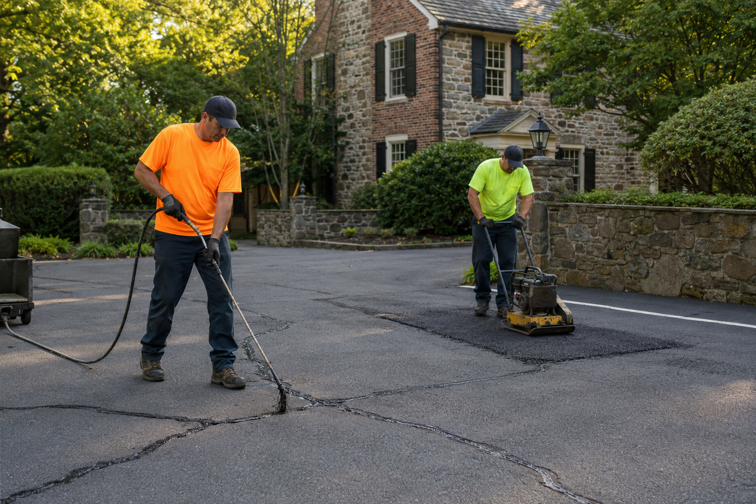 Asphalt crack sealing and pavement repair in New Hope, PA