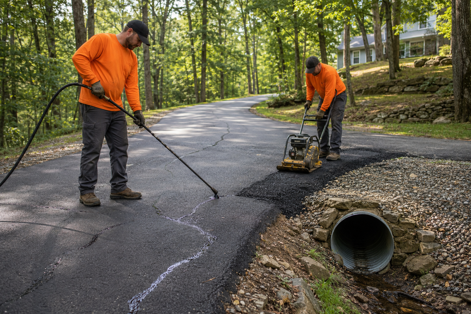 Driveway asphalt maintenance in Tinicum Township, PA