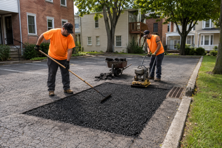 Full-depth asphalt patch repair in Catasauqua, PA