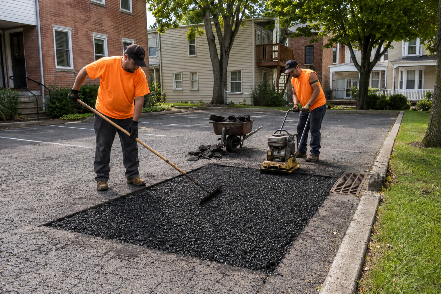 Full-depth asphalt patch repair in Catasauqua, PA