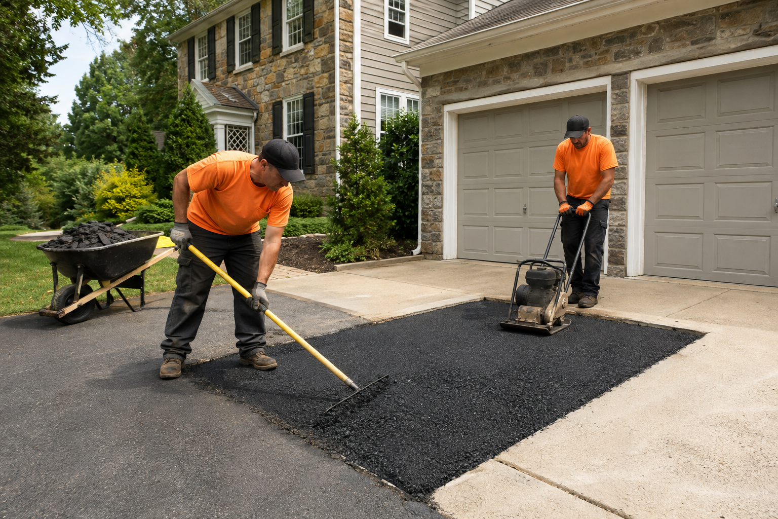 Asphalt driveway apron repair in Doylestown, PA